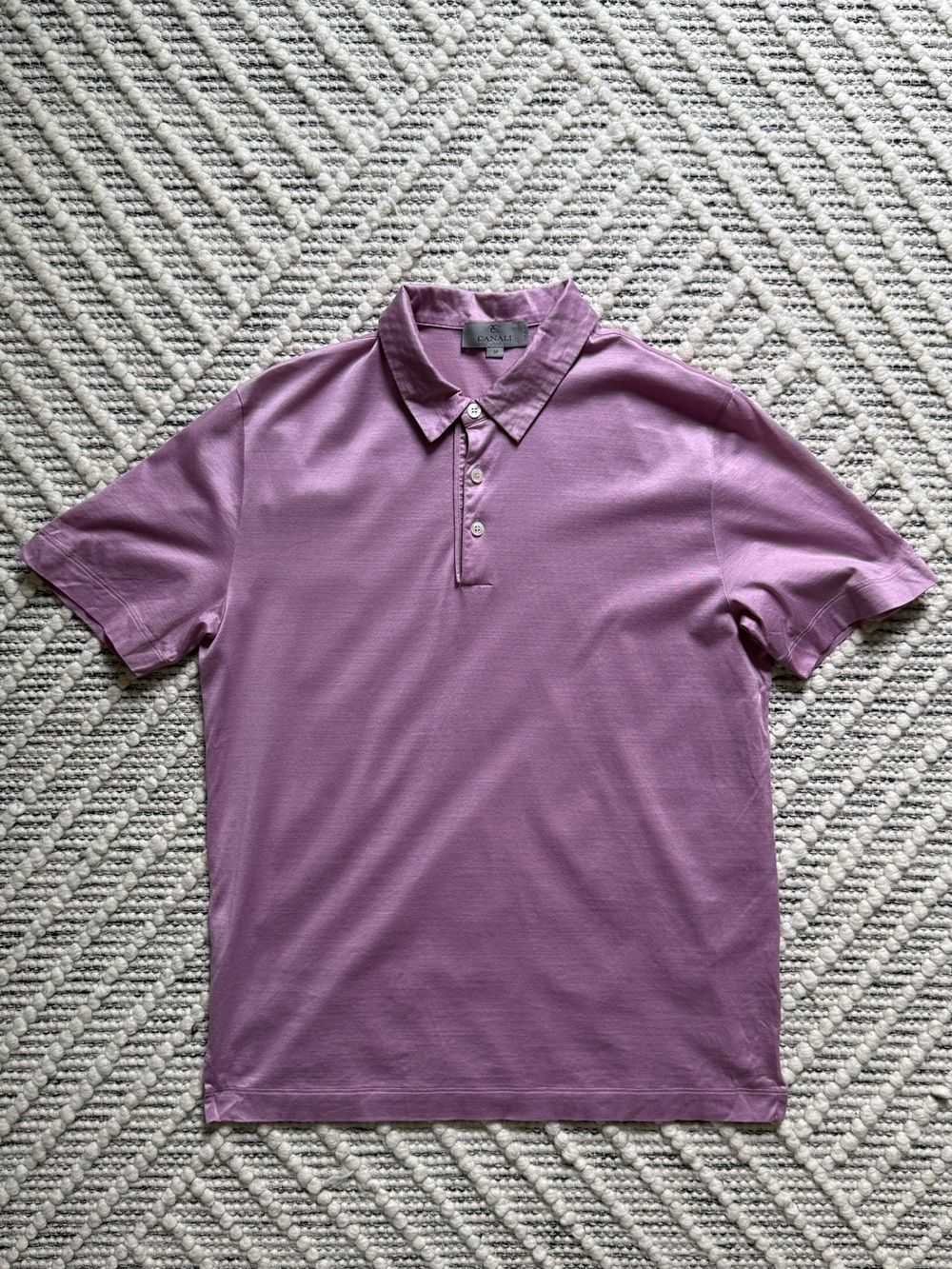 Canali Knit Polo Dusty Pink 100% Cotton Italy Men’s M IT 50 US 40 Luxury